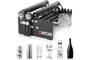 ORTUR Laser Master 2, Laser Engraver Y-axis Rotary Roller Engraving Module for Engraving Cylindrical Objects Cans - Black