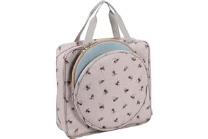 Hobby Gift Bee Craft Bag Embroidery & Cross Stitch Projects Multi-Hoop Frame Storage Up to 25cm with 2 Zipped Pockets for Yarn, Patterns, Pins, and Accessories Lightweight & Durable 12x35x35cm