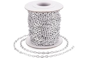 10Metre Aluminium Cross Cable Chain Roll 4.6x3mm Silver Jewellery Making Chain for DIY Chunky Women Men Bracelet Necklace, FASHEWELRY