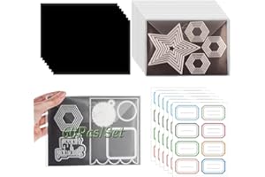 OTCRAFT Lot de 60 sacs de rangement pour timbres et matrices de découpe de 17,8 x 12,7 cm et feuilles magnétiques en caoutchouc de 17,5 x 12,7 cm, ensemble de rangement pour matrices de découpe,