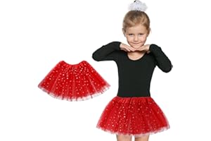 YOLEV Mädchen Tutu Röcke Tüllrock 80er Jahre Retro Kinder Tutu Rock Halloween Weihnachten Urlaub Party Kostüm