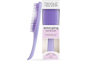 Tangle Teezer Naturally Curly Ultimate Detangler hårborste för 3C-4C lockigt hår – Borsttänder i två nivåer som framhäver lockarna och reducerar flygighet – Djuplila
