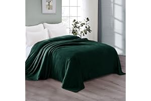 Exclusivo Mezcla King Size Soft Bed Blanket, 230 x 265 CM Fleece Velvet Blanket for Bed, Fluffy Blankets Bed, Warm, Cozy, Plush and Lightweight Forest Green Blanket