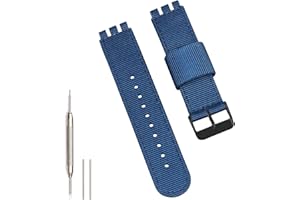 Hijiawee Cinturino di ricambio adatto per Swatch da 17 mm, 19 mm, 20 mm, in morbido nylon balistico militare, adatto per Swatch serie Watch