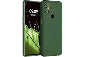kwmobile Funda para OnePlus Nord N10 5G Carcasa - Ultrafina de TPU y Silicona con Bordes elevados anticaídas - Verde Oscuro