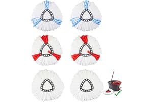 ALLOYTOOL 6 Les têtes de Balai Serpillère de Recharge conviennent à la vadrouille Vileda Turbo, et les microfibres améliorent la puissance de nettoyage de 20%