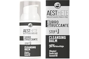 Burro Struccante Naturale Viso E Occhi 100ml | Con Vitamina C E Olio Di Cocco | Detergente Delicato Per Pelli Sensibili | Alternativa Made in Italy Al Cleansing Balm Coreano | Airless Aesthete