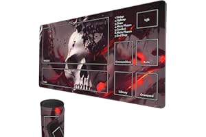 SMATCAMP MTG Spielmatte, 60x35cm Spielmatte für TCG MTG Kartenspielmatte, genähte Kanten, MTG Spielmatte mit Zonen, Glatte Gummioberfläche, Kampfspielmatte