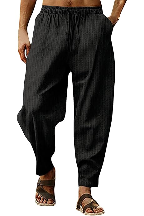 Pantalon Sarouel Sarouel Homme Lin Pantalon Large Homme Pantalon