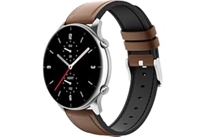 MoKo Correa Compatible con Amazfit Bip 6/5/Balance 2/1/GTR 4/3/3 Pro/2/2e/GTR 47mm/Stratos 3/2/Cheetah Round/Pro, 22mm Pulsera Deportiva de Cuero y Silicona Híbrido para Hombre Mujer