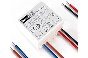 illuburg LED Driver 24V Constant Voltage 6W Flickerfree Compact 52x43x21mm for LED Strip Lamp Power Supply Transformer