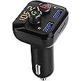 Hamaan HMFM-104 Bluetooth FM Transmitter, in-Car Radio Adapter, 5V/3.1A Dual USB Ports Car Charger with Support Micro SD Card Handsfree Calling for All Smartphones