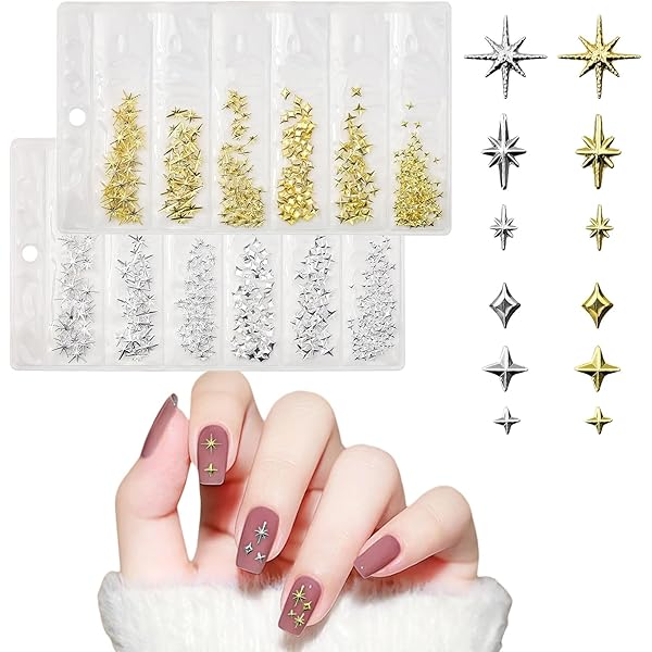 Chrome Hearts Nail Charm Metal Punk Rivet Accessories Nail Retro