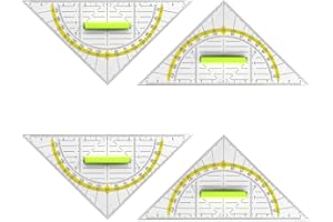 BLEEZM 4 Pcs Geodreieck mit Griff - Geodreieck 14cm, Geodreieck Klein, Dreieck Lineal, Geodreieck Grundschule