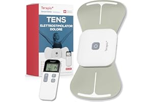 TERAPIO Elettrostimolatore Antidolorifico TENS Wireless. Dispositivo TENS portatile Senza Fili. Elettrostimolatore Muscolare con Telecomando. Ricaricabile 15 modalità per il Trattamento del Dolore