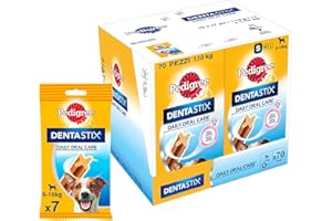 Pedigree Dentastix Snack per la Igiene Orale (Cane Piccolo 5-10 kg) 110 g 7 Pezzi - 10 Confezioni da 7 Pezzi (70 Pezzi totali)