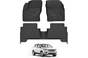 CARERSTEN 3D TPE Fußmatten Für Ford kuga Gasoline 2013-2019 5-Sitzer Autofussmatten Mattenprofis Fusmattenteppich Für Ford Zubehör Set Allwetter Fußmatten Autofussmatten