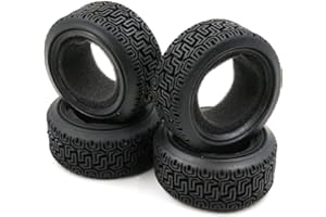 hobbysoul 4pcs 1/10 Rally on Road Tires Tyres Fit RC 1:10 Touring On Road Car Wheels Rims