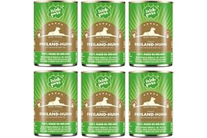 Irish Pure Comida húmeda Premium Senior para perros, 6 x 390 g, pollo de campo libre, vitaminas, sin cereales, sensible, con superalimento algas Kelp, comida húmeda para todas las razas