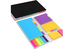 THBOXES 400 Pcs Sticky Notes Set, Multicolor Adhesive Notes with PU Leather Cover, Student Essentials Index Flags Pads for Books, Folders, Index,School Office Supplies