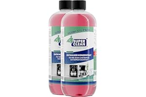 SUPERCLEAN SUPER CLEAN 2 × 1L Uniwersalny Odkamieniacz Ekspres do kawy | Płynny | Do wszystkich maszyn i marek | 20 × odkamienianie | Skuteczny odkamieniacz do ekspresów, czajników i pryszniców