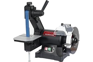 Bucktool 250W Bench Grinder and Sander Combo, 25.4x762MM Belt Sander 14m/s and 150mm Disc Grinder 2980 RPM, Bench Disc Belt Sanders for Wood, Metal, Knife, Sharpening