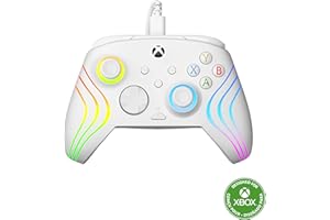 Turtle Beach Afterglow Wave, biały, przewodowy kontroler do gier RGB – licencjonowany dla Xbox Series X lub S, Xbox One i Windows