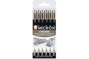 Sakura Poxsdk6 POXSDK6 Cienkopisy, Czarny, 6 sztuk