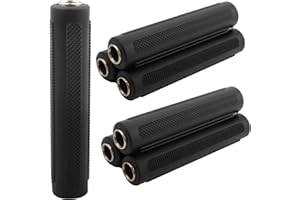 RUNCCI-YUN 6 sztuk 6,35 mm złącze audio, gniazdo TS/TRS na gniazdo audio, 1/4" Mono/Stereo Gender Changer złączka, 6,35 mm jack na gniazdo 6,35 mm do wzmacniacza głośnika, dźwięk gitary