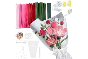 Ronronner Lot De 622 Cure-Pipes Pour Le Bricolage, 7 Couleurs, Cure-Pipes Multicolores, Pipe Cleaner Flower - Pipe Cleaner Flower - Pipecleaner Flower - Avec Fil Floral - Rubans Pour Bricolage - Rose