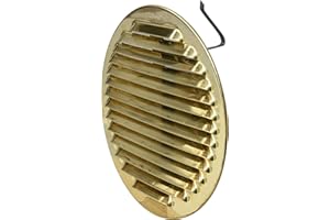 La Ventilazione GOTTU160R Griglia di Ventilazione Tonda Universale con Molle, in ottone naturale, diametro 175 mm