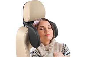 Lectorias 180 Grad Kinder Nackenkissen für Auto, Verstellbares Kopfstütze Auto Kinder, Nackenstütze Auto aus Leder, Auto Schlafkissen Kinder, Auto Kissen mit Teleskopstange und Schiebebaren