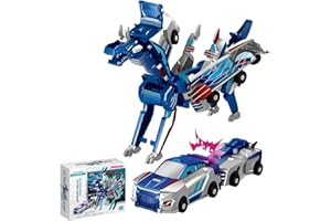 REGAPOG Voiture Dinosaure Transformable par Collision,2 Voitures Magnétiques qui se Transforment en Dinosaures,Jouet Robot Dino,Jouets pour Garçons et Enfants,Cadeau d’Anniversaire ou Fête pour Enfants (C)