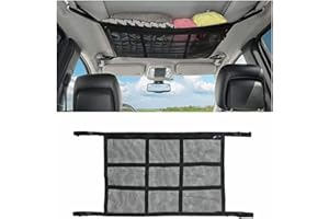 QYDKWK Doppelschicht Gepäcknetz Auto, Autodach Aufbewahrung für Decken, Universal Dach Autonetz Organizer Netz für Vier Dacharmlehnen, SUV, Jeep, Van und die Meisten Fahrzeugtypen, 78 * 52cm