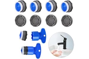HUANMIN 10 Pezzi Aeratore Rubinetto, Rompigetto Rubinetto M21,2 Aeratore Rubinetto del Filettatura, M22 Filtri Rubinetti Lavandino con 2 Pezzi Chiavi, Filtri Rubinetti Rompigetto per Cucina e Bagno