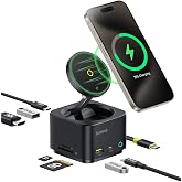 Baseus MagPro Series II 7in1 USB C Hub, 15W Qi2 Manyetik Kablosuz Şarj Standlı, 4K 60Hz HDMI, 100W PD Şarj, 10Gbps USB-A ve U