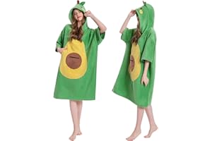 OLAOLA Surf Poncho per Adulti, Asciugamano da Bagno con Cappuccio e Tasca, Morbido Cambio Accappatoio Spiaggia, Asciugatura Rapida Asciugamani Poncho per Donne e Uomini (Avocado)