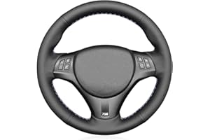 MEWANT Funda de Volante para Serie 1 E87 / E81 / 1 Series/ E88 / 1 Series M E82 / 3 Series E90 / E91 (Touring) / E92 Coupe/ E93 Convertible / X1 E84 / M3 E90 Sedan / E92 Coupe / E93
