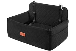 HEGGCOOE Fotelik samochodowy dla średnich i dużych psów, fotelik samochodowy dla psów poniżej 25 kg lub 2 małych psów, zdejmowany i nadający się do prania, fotelik samochodowy dla psa, podróżne legowisko dla