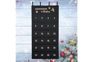OIOYLEY 24 Adventskalender aus Stoff zum Befüllen, Adventskalender als Wandkalender aus Stoff zum Befüllen, wiederverwendbar hochwertig Bestickt, Adventskalender Zum BefüLlen Weihnachtskalender