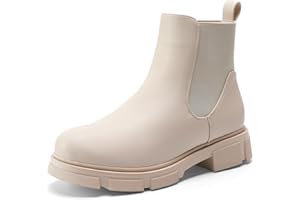 DREAM PAIRS Botines Mujer Plana Suela Antideslizante Botas de Moda