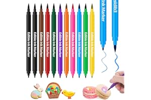 Muyohix 11 Pezzi Pennarello Alimentare, Pennarelli Alimentari con Punta Spessa e Punta Fine, Pennarelli Alimentari per Dolci per Torte, Biscotti, Glassa, Uova di Pasqua, Decorare Fondente