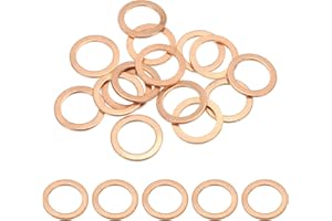 PATIKIL 15pcs Arandela de Cobre M16, Anillo de Sellado, 22x16x1.5mm(OD*ID*Grosor) Junta Plana Métrica Crush Accesorios Hidráulicos para Tornillos Perno Tapones de Cárter Drenaje de Aceite