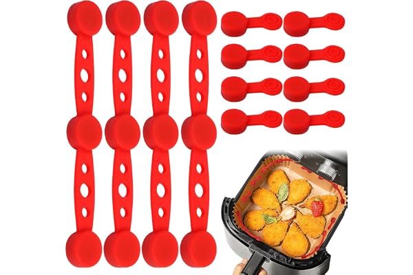 Niuny Magnetiskt silikonspänne 12 st magneter för luftfritöser tål höga temperaturer och återanvändbara magnetiska spännen Ai