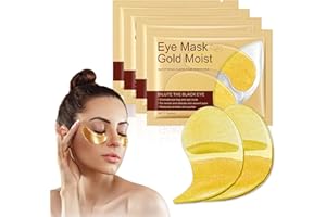 JANEROWEE 60 Pcs Oro Patch Occhi, Collagene Patch Occhi, Patch Occhi Antirughe Donne e Uomini, Patch Occhiaie e Borse, Rimuovi Borse e Puffiness, Contorno Occhi Idratante (Oro)