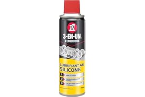 3-EN-UN Technique • Lubrifiant Silicone • Aérosol • Facilite le glissement des pièces en mouvement • Anticorrosion • Compatible avec de nombreux matériaux • 250 ML
