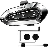VCOROS Motorcycle Helmet Headset VR2 Handsfree Motorcycle Bluetooth 5.4 | DSP&amp;CVC Noise Cancellation,RGB Lighting,IPX6 Waterp