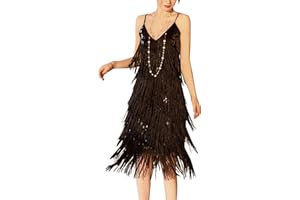 IUTOYYE Women Sequin Fringe Dance Dress Ladies Ballroom Tassel Dresses Latin Salsa Samba Rumba Tango Party Sparkly Suspended Dancewear Costume Dance