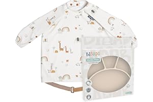 BIBaDO - Silicone Suction Divider Plate (Fawn) - Toddler Plates - Help Develop Motor Skills - Durable, Dishwasher & Microwave Safe, BPA Free - Medical Grade - Baby Essentials - 6 Months to 3 Years