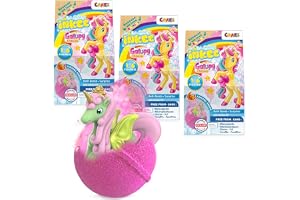 INKEE Surprise Galupy Unicorn 3-pack | 3x Badbomber för Barn med Överraskning, Badbomber 3x 100g med GALUPY Enhörningleksak